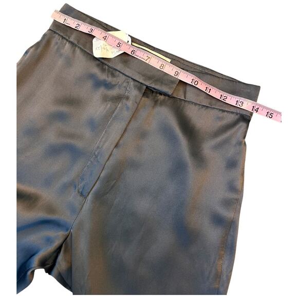 NWT Vintage GRETA Beverly Hills Steel Gray Straight Leg Silk Pants NOS Fits a 4 - Picture 11 of 15